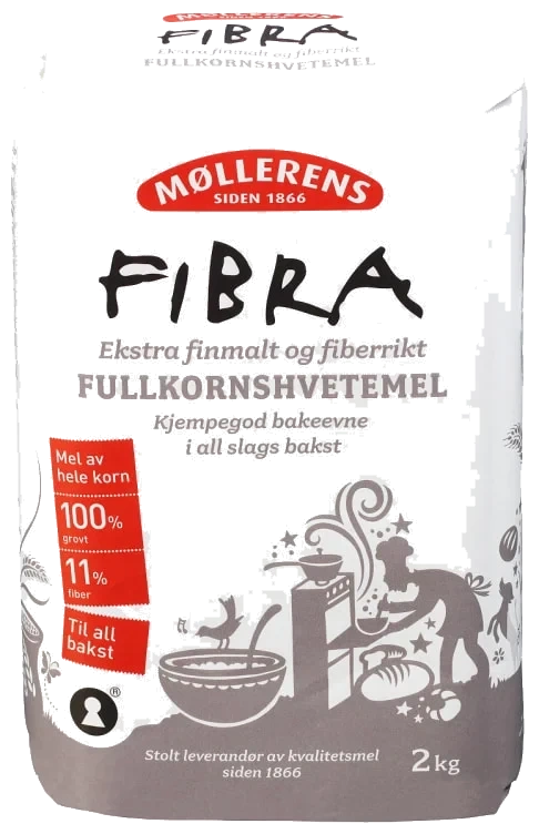 Fullkornshvetemel Fibra 2kg Møllerens