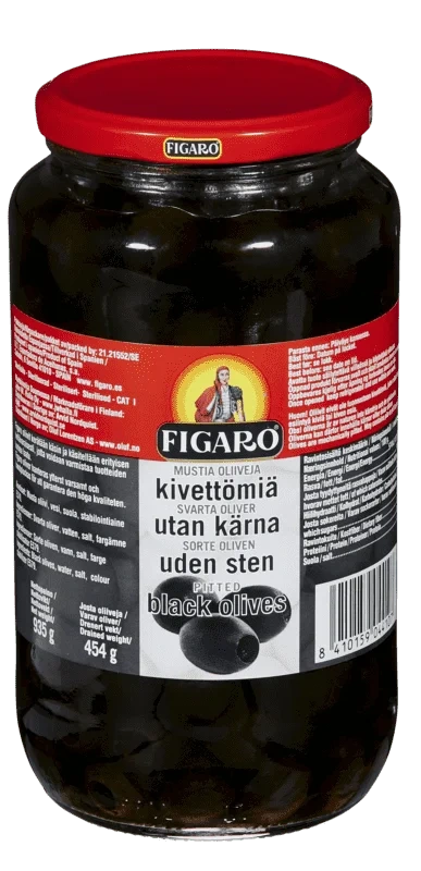 Oliven Sort u/Sten 935g Figaro