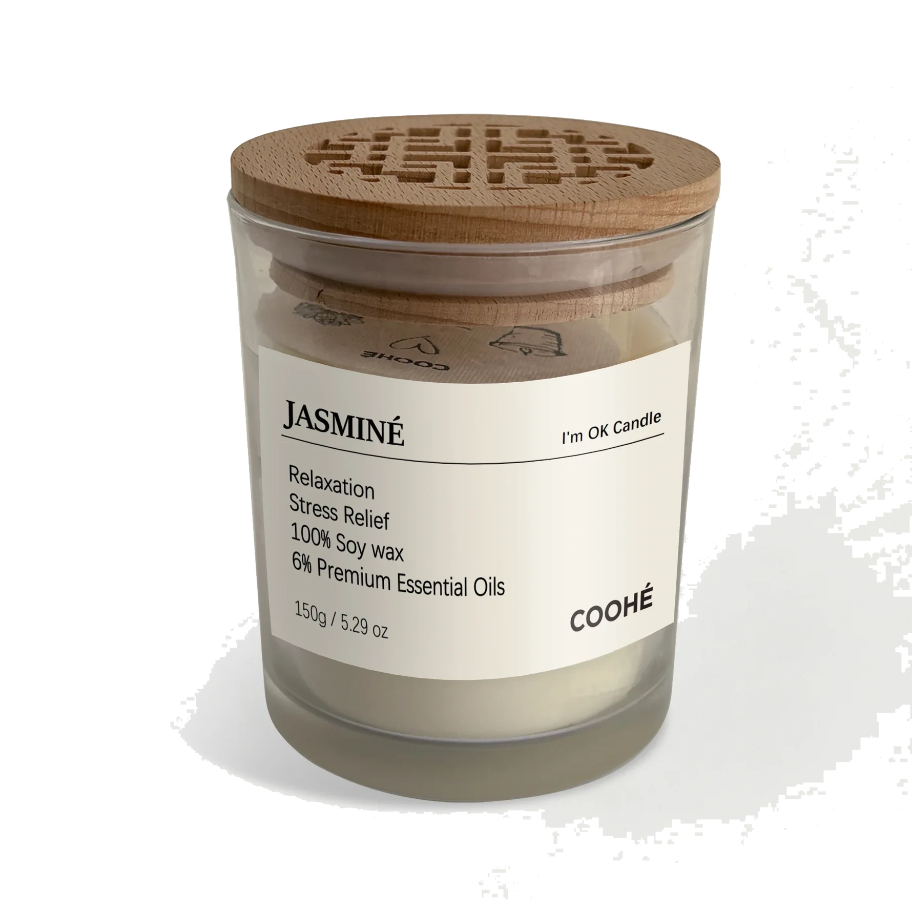 COOHÉ I'm OK Soy Wax Aroma Candle Jasminé 150 g