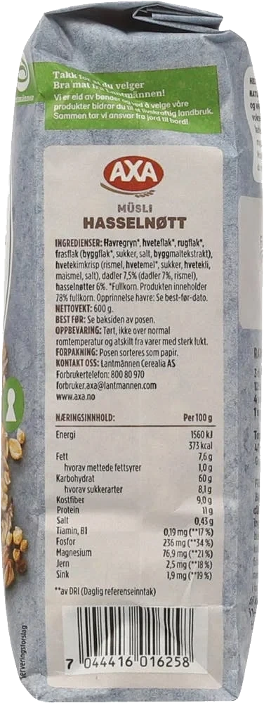 Hasselnøtt-müsli