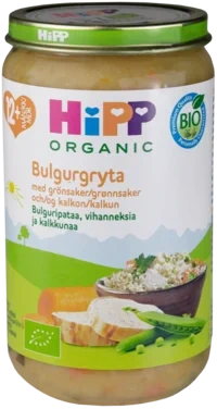 Hipp Bulgur med Grønnsaker og Kalkun 12mdr 250g