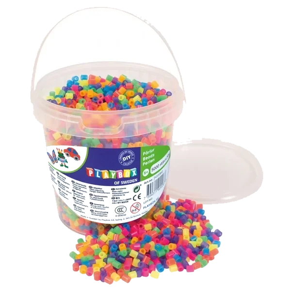 Rørperler Neonmix 5000 Stk I Bøtte