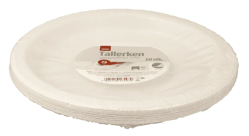 Coop Hvit Papptallerken 26cm 10pk