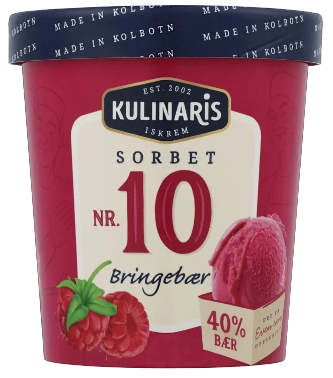 Kulinaris Bringebær-sorbet 0,5l Kulinaris 0,5l