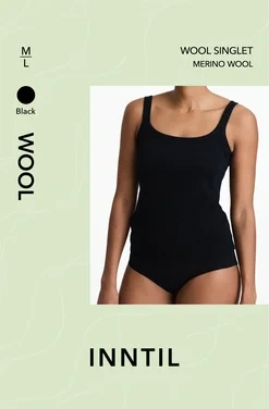 Women's Wool Singlet, 1-pack, Black, M-l