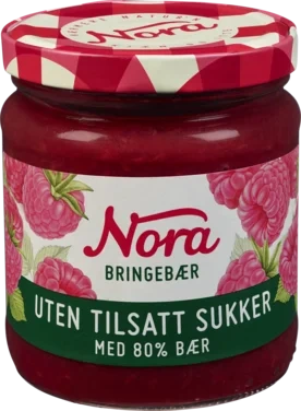 Bringebær u Tilsatt Sukker 275g Nora