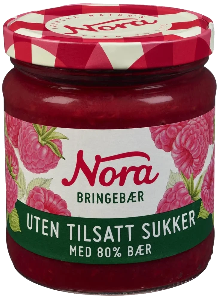 Bringebær u Tilsatt Sukker 275g Nora