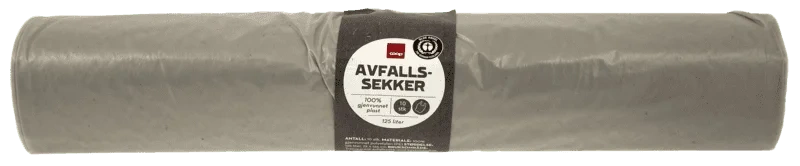 Avfallssekker 72x125cm Resirk Trans m/Knytehåntak Tpl