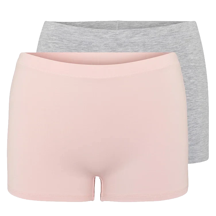Boxer Cotton X2 Dame Grey/Pink S Pierre Robert