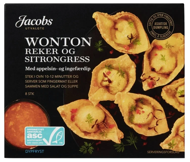 Wonton m/Reker Asc Sitrongress&Dip 185g Jacobs