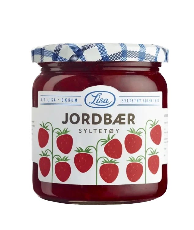 Jordbærsyltetøy 420 Gr Glass 60% Bær
