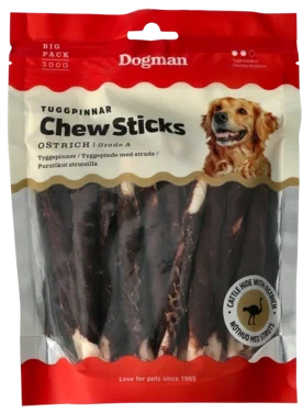 Chew Sticks Ostrich 12,5cm 25p Dogman
