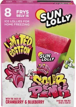 Sun Lolly Ice Sour Pink 48cl 8stk
