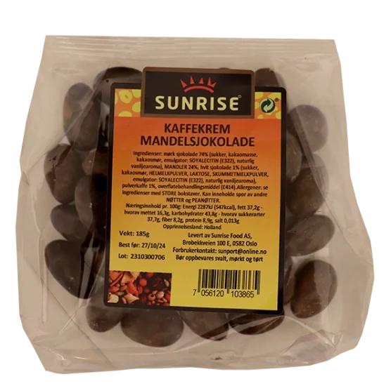 Sunrise Kaffekrem Mandelsjokolade 185g