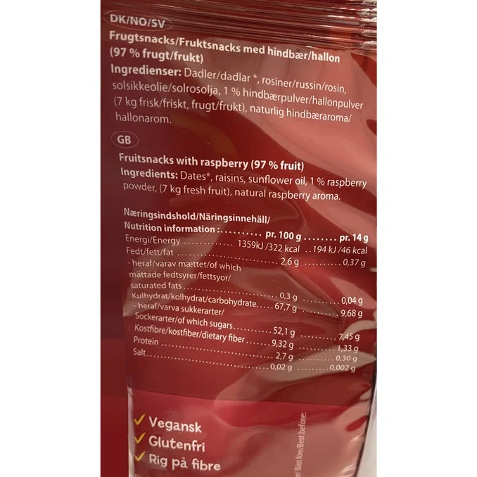 Fruktsnacks Hallon