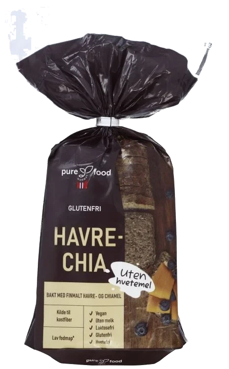 Havre-Chia Skåret glutenfri 500g Pure Food