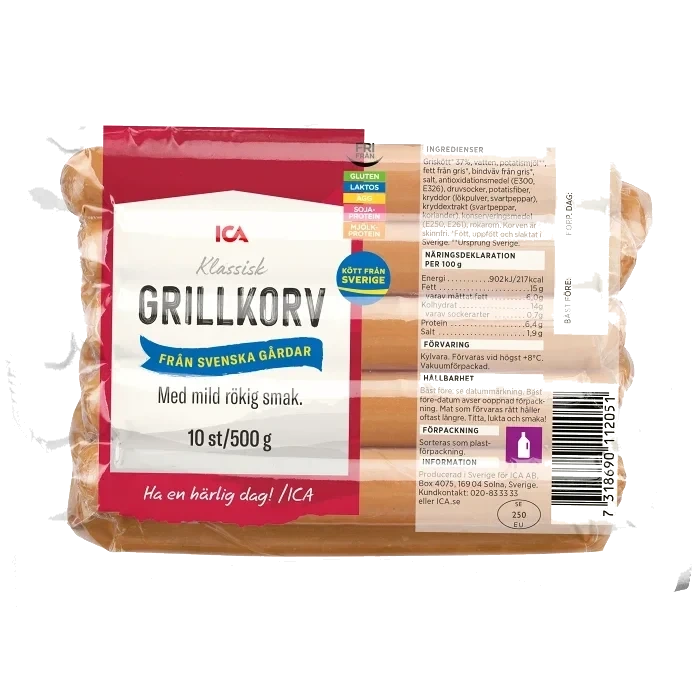 Grillkorv 500g ICA
