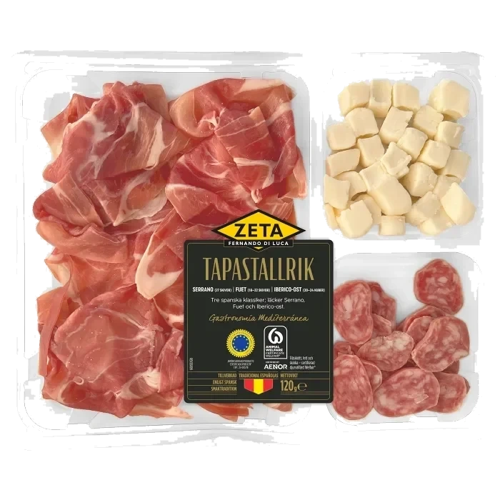 Tapastallrik med Fuet & Iberico 120g Zeta