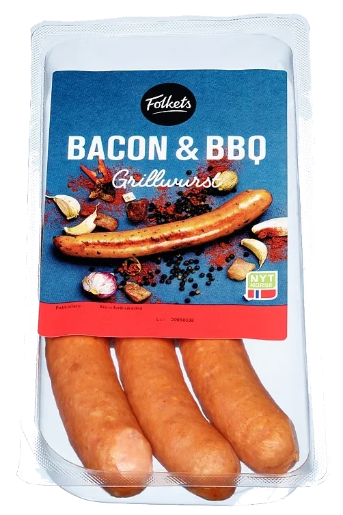 Grillwurst Bacon&Bbq 80% 270g Folkets