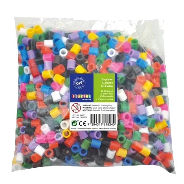 Xl Rørperler 10 - Fargemiks  1000 Stk