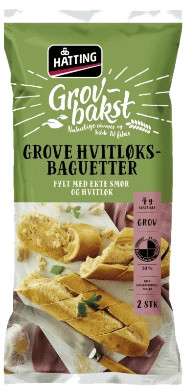 Grove Hvitløksbaguetter 2stk 350g