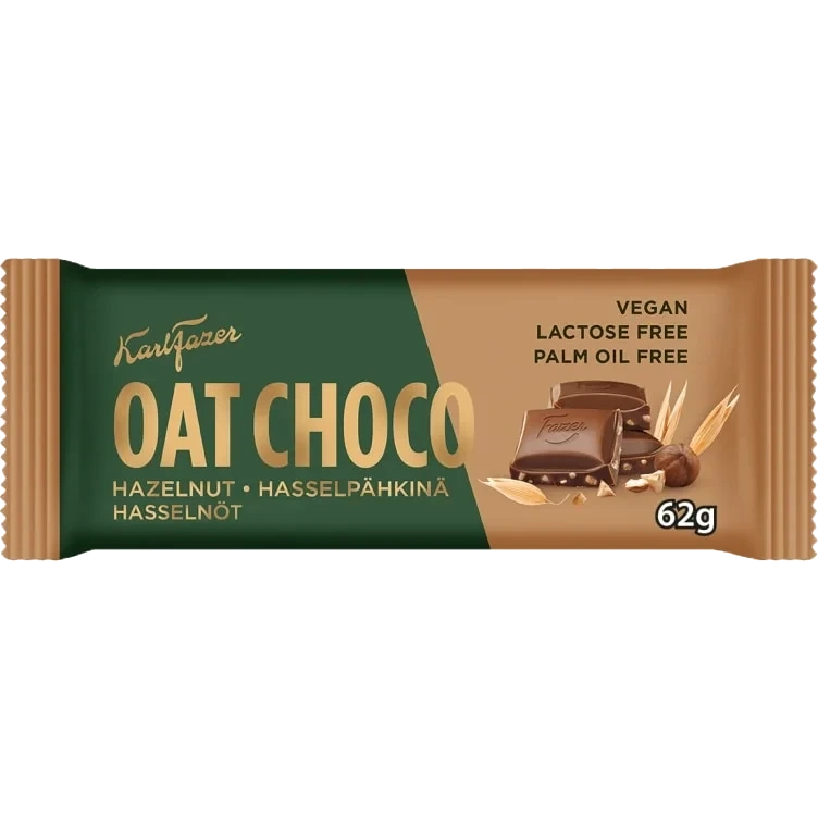 Oat Chocolate Hasselnøtt Vegan 62g Fazer