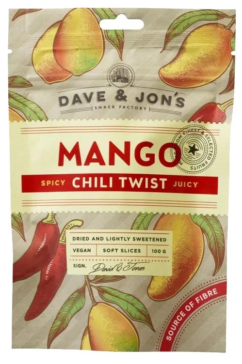 Dave&Jon's Mango Chili Twist Tørket 100g