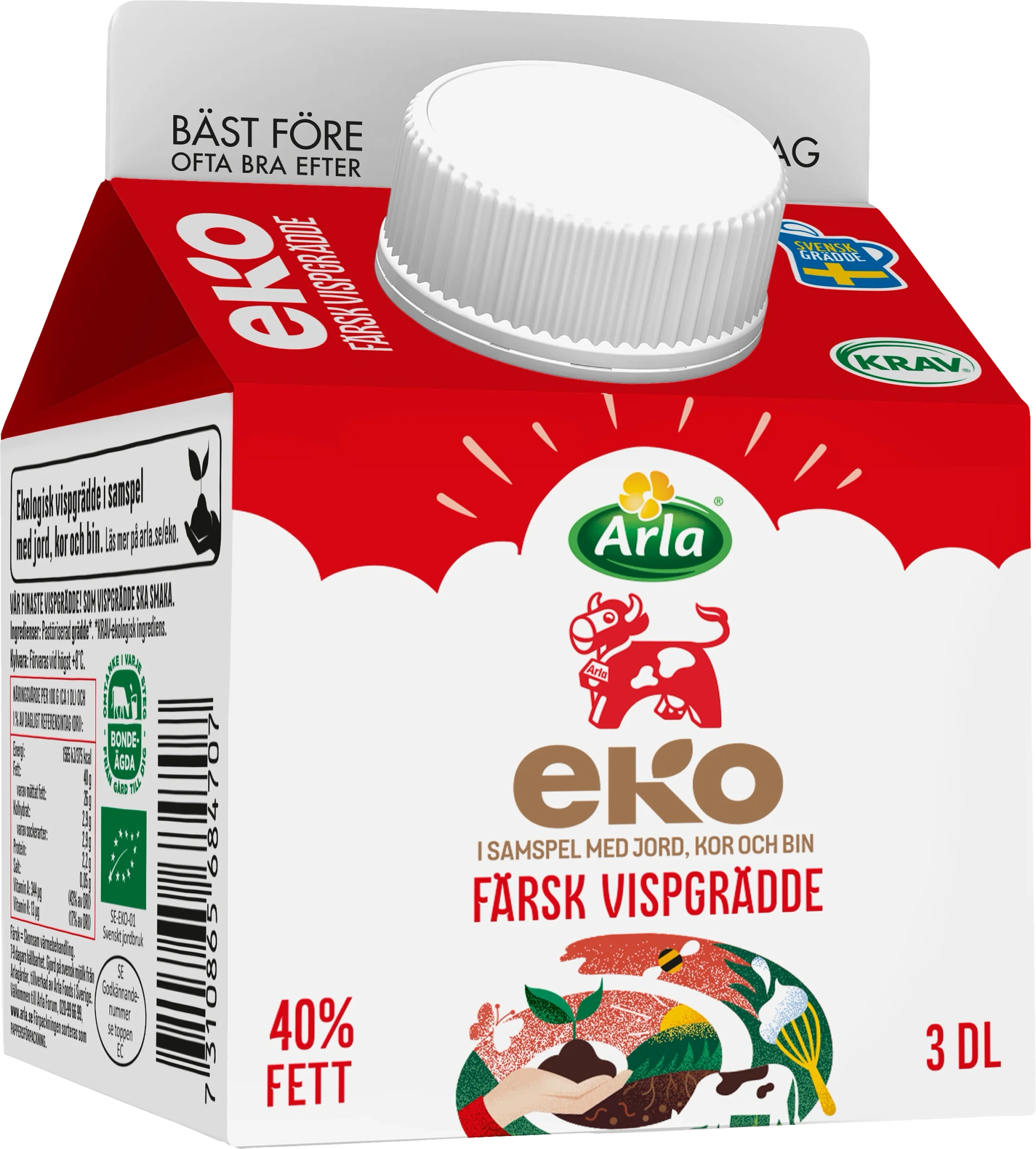 Eko vispgrädde 40% 3 dl