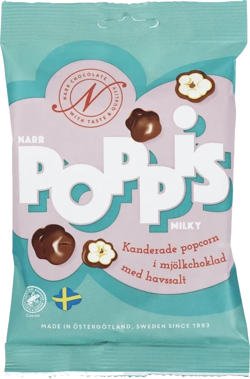 Poppis Popcorn Sjokolade&Havsalt Milky 90g Narr