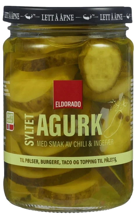 Agurker Syltede Ingefær&Chili Smak 380g Eldorado