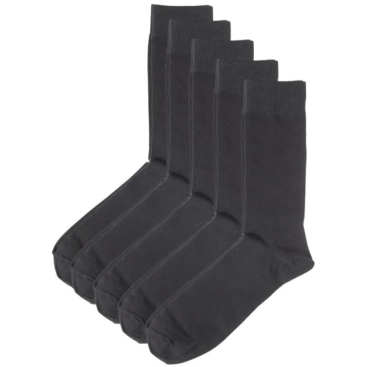 Herresokk Basic Black 41-45 5pk Pierre-Robert