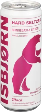 Isbjørn Hard Seltzer Bringebær&Sitron 0,33l boks