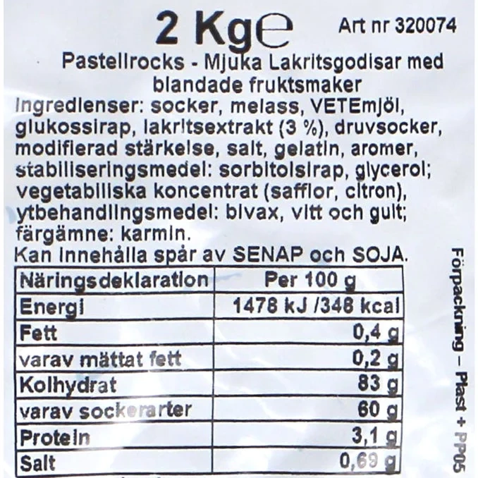 Pastell Rocks Lakrits Fruktsmak