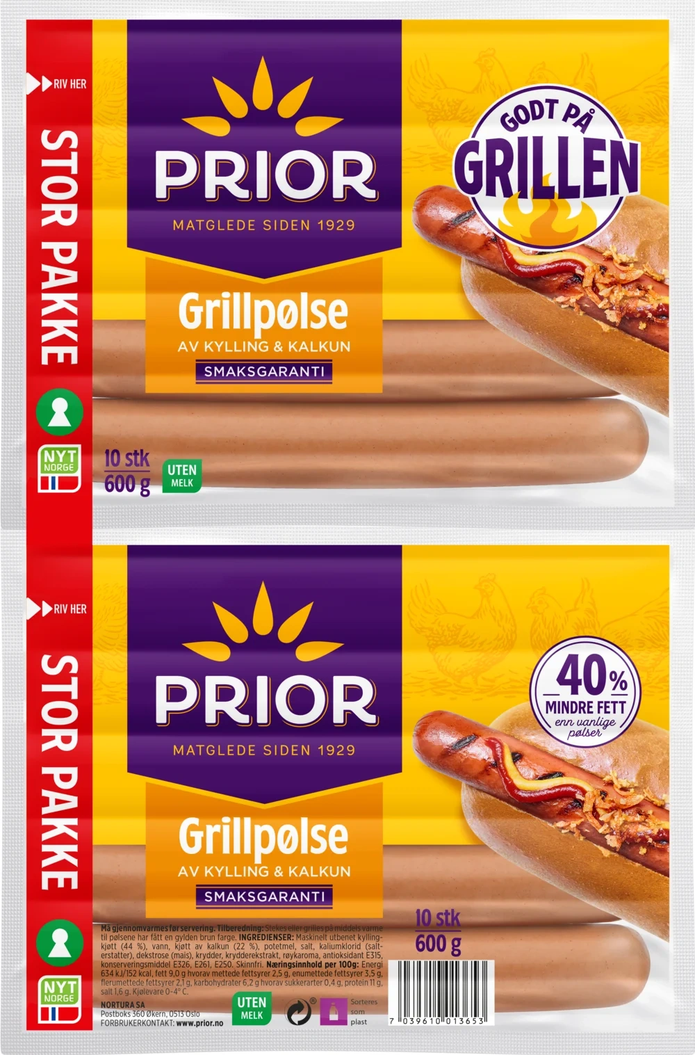 Grillpølse av kylling og kalkun 2pk