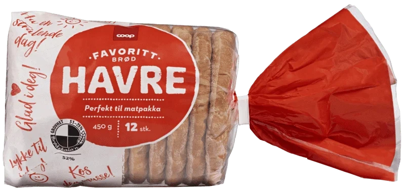 Coop Favorittbrød Havre 12pk 450g