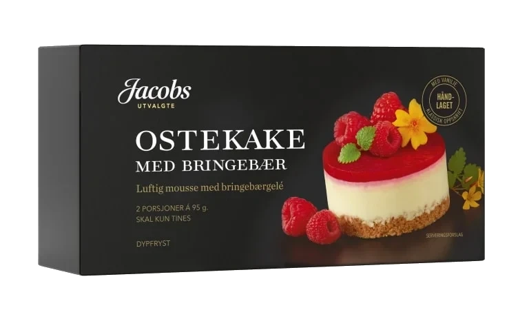 Ostekake Bringebær 190g Jacobs Utvalgte