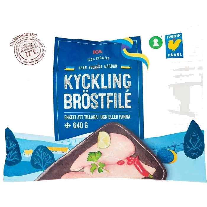 Kycklingbröstfilé Fryst 640g ICA