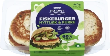Fiskeburger 80% Purre Hvitløk 440g Coop
