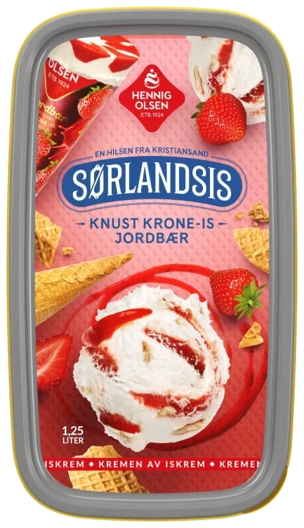 Sørlandsis Jordbær 1,25l Hennig-Olsen