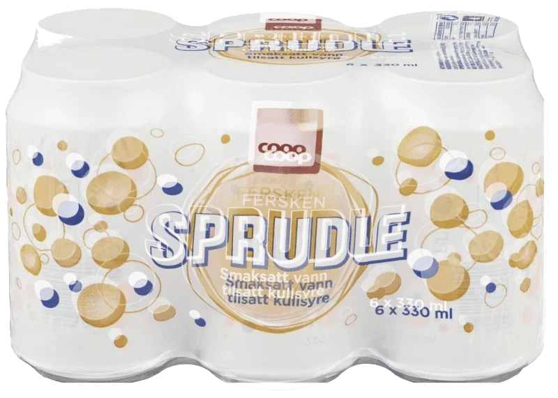 Coop Sprudle Fersken 6stk x 0,33l