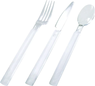 Bestikkpakke Clear Ps Gjenbrukbarkniv Gaffel Skje