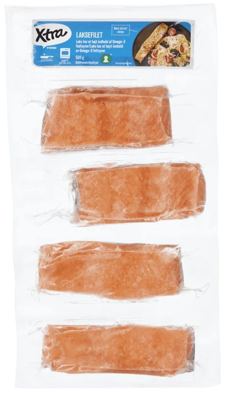 X-tra Laksefilet med Skinn 4stk a 125g