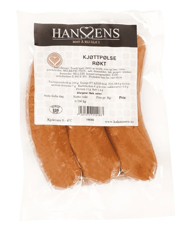 Kjøttpølser Røkt 5pk Hanssens