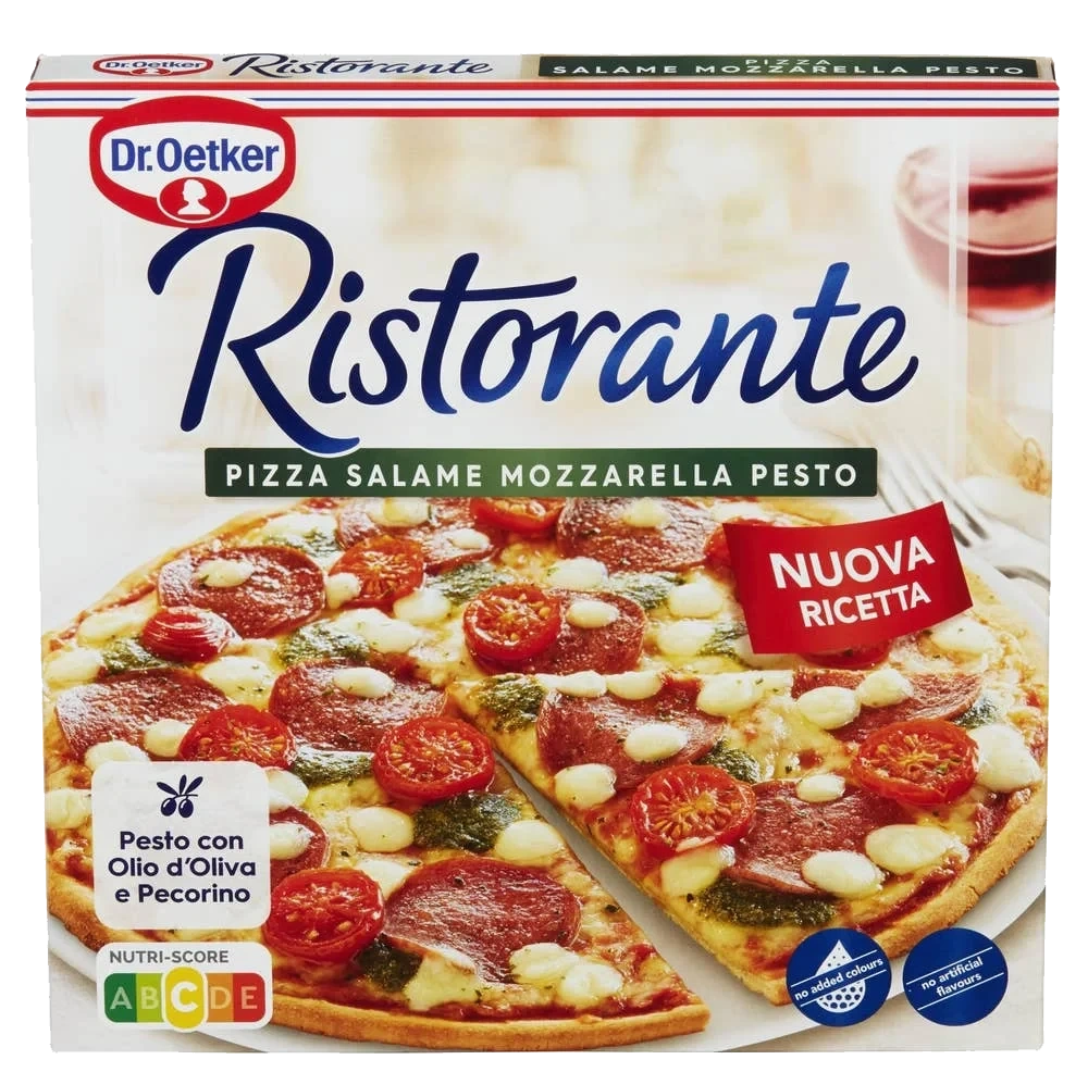 Pizza Ristorante Salame Mozzarella Pesto