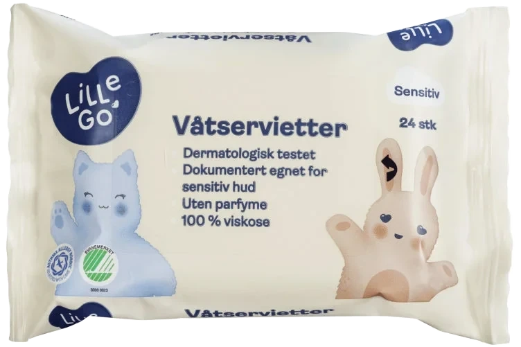 Våtservietter Plastfri 24stk Lillego