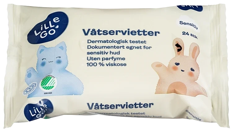 Våtservietter Plastfri 24stk Lillego