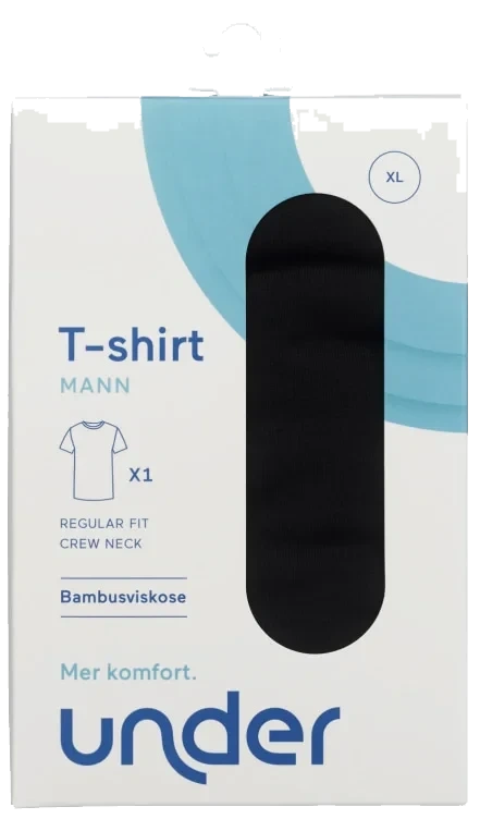 T-Shirt Bambus Sort Mann Xl Regular Under