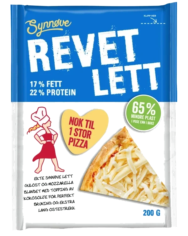 Synnøve Lett 17% Revet 200g