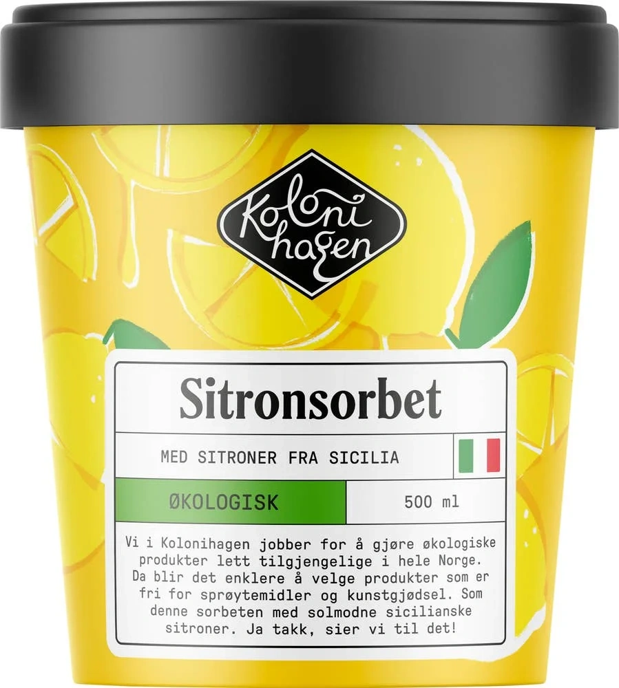 Økologisk sitronsorbet