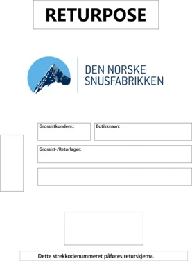 Returpose 1 stk Nor Snus Den Norske Snusfabrikken As Nor